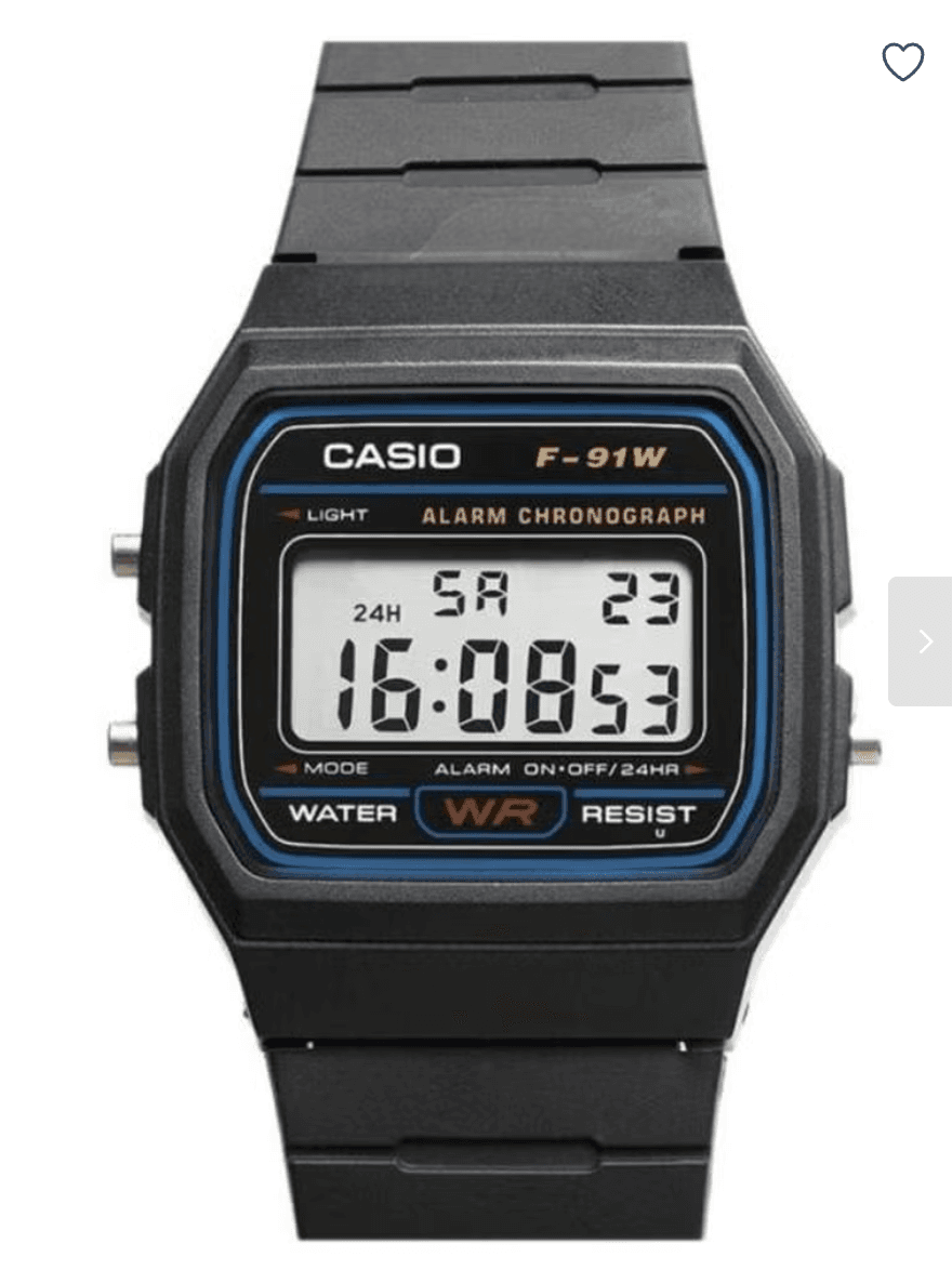 CASIO Boys Vintage Resin Digital Watch F91w